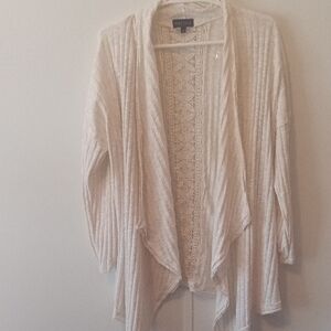 Avenue Cream Draped Cardigan